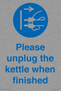 Please unplug the kettle when finished